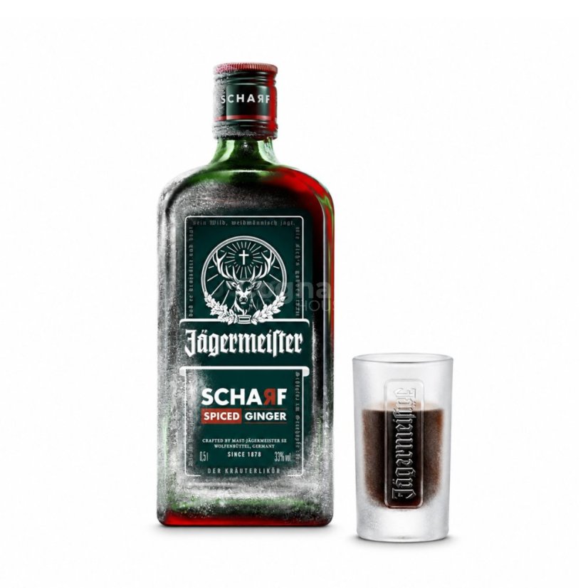 Jägermeister Scharf 33% 0,5l  (holá láhev)