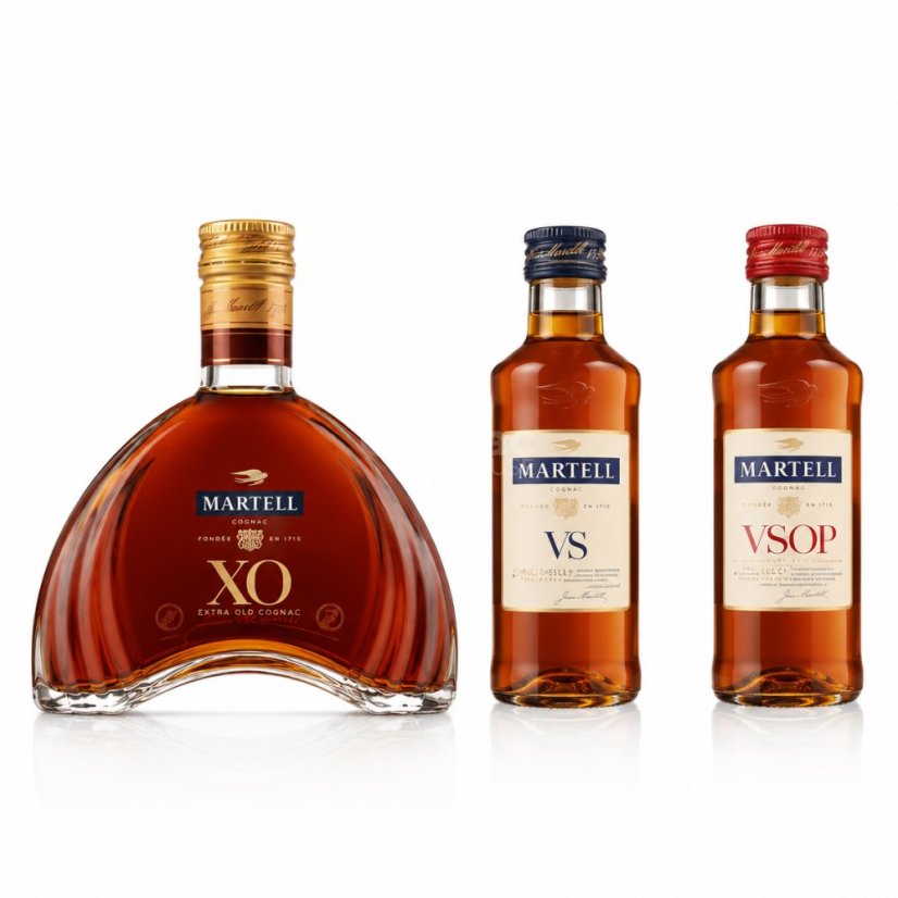 Sada 3x miniatura Martell 40% 3x 0,05l (dárkový set)