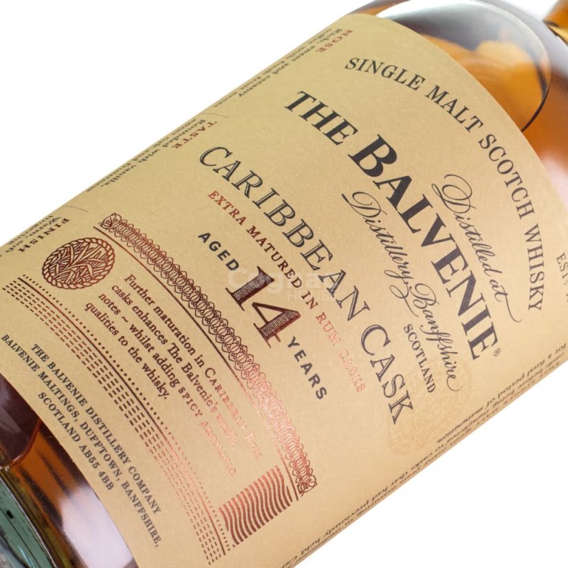 Balvenie 14 YO Caribbean Cask 0,7l 43% (tuba)