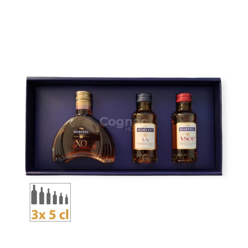 Sada 3x miniatura Martell 40% 3x 0,05l (dárkový set)