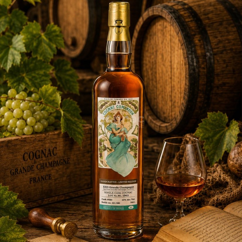 Comandon Rare Cask 1963 Grande Champagne 42% 0,7l (dřevěný box)