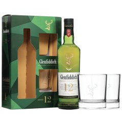 Glenfiddich 12YO 0,7L 40% + 2x sklenice (dárkové balení)