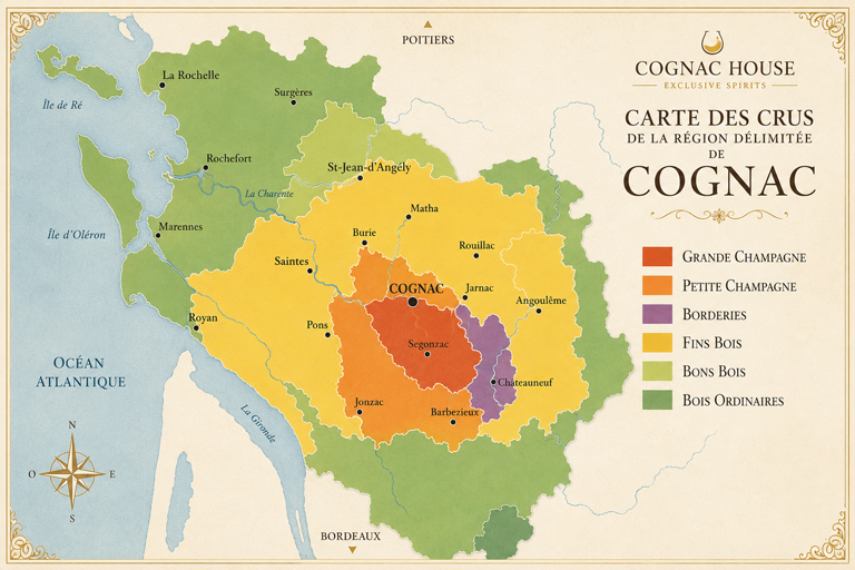 Mapa oblasti Cognac