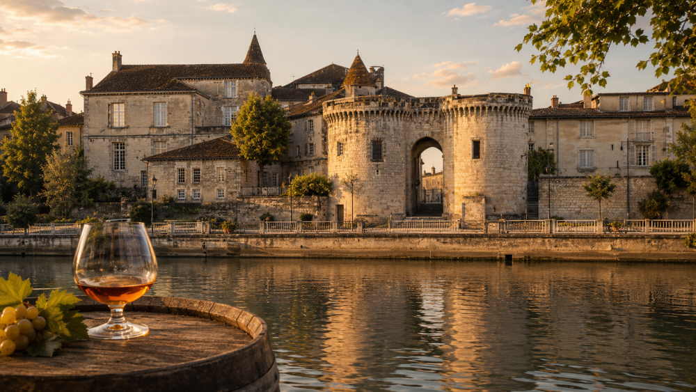 Château de Cognac stojící na břehu řeky Charente